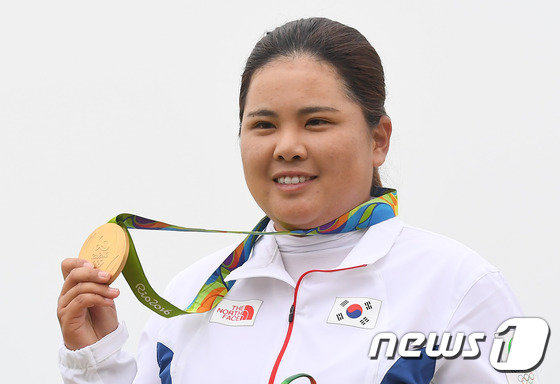 2016 리우 올림픽 여자 골프에서 금메달을 차지한 박인비. © News1