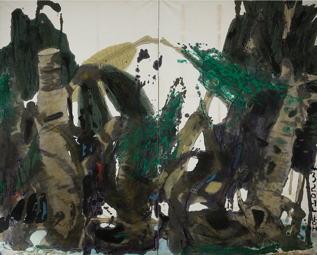 황창배, 무제(1987), 한지에 채색, 150×189.5㎝, 국립현대미술관 제공