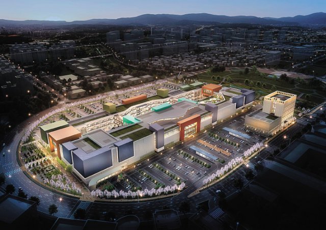 대전 유성구 용산동에 문을 열 현대프리미엄 아울렛 대전점 조감도.