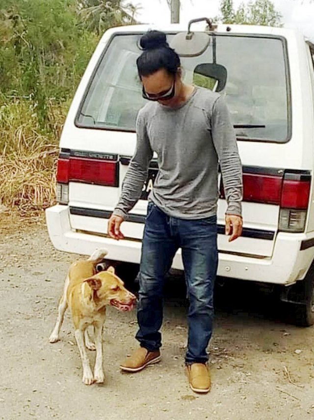 떠돌이 강아지와 함께 120km 거리를 걸어 고향으로 돌아온 알릭슨 만군독.(더스타 온라인 갈무리) © 뉴스1