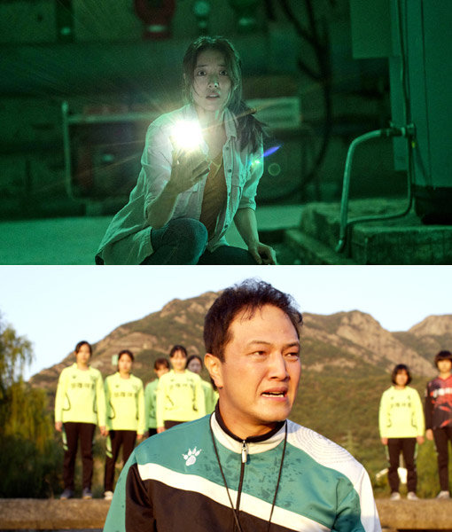 한국영화가 기지개를 켜고 있다. 감염병 확산에 따라 개봉 연기 등 위축됐던 영화계가 새롭게 관객에게 다가설 채비를 차리고 있다. 29일 선보이는 박세영의 ‘호텔레이크’(위쪽 사진)와 5월6일 개봉하는 정웅인 주연 ‘슈팅걸스’가 잇따라 관객을 만난다. 사진제공｜영화사 오원·스마일이엔티