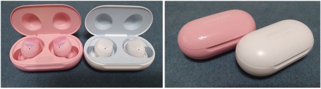 <버즈와 버즈플러스 크기차이 (화이트=버즈,핑크=버즈플러스)>(출처=IT동아)