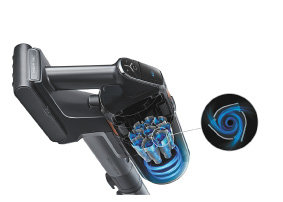 삼성만의 특허기술인 제트 사이클론의 27개 에어홀이 최대 200W 초강력 흡입 완성.