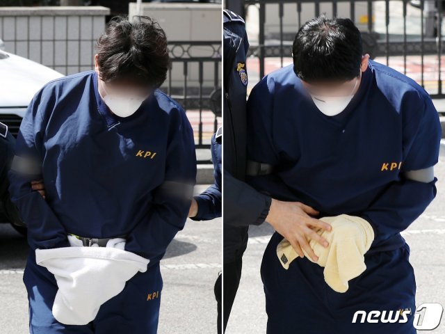 1조6000억원 규모 ‘라임 환매중단 사태’의 핵심 피의자 이종필 전 라임자산운용 부사장의 도피를 도운 혐의를 받는 성모씨와 한모씨가지난 3월28일 오후 서울 양천구 서울남부지방법원에 구속 전 피의자심문을 받기 위해 출석하고 있다. 2020.3.28/뉴스1 © News1