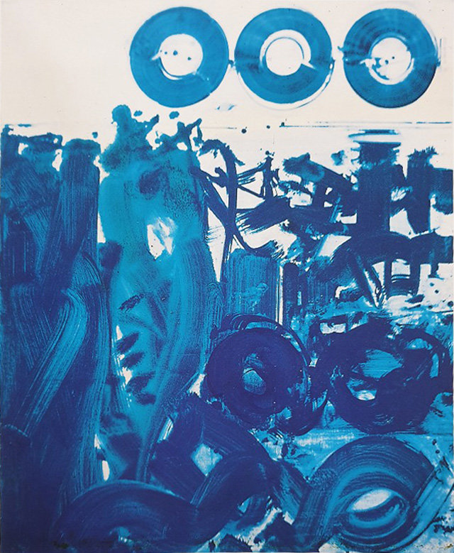 선과 도형만으로 구성한 추상 작품 ‘환영’ (1964년), 캔버스에 유채, 129×160cm