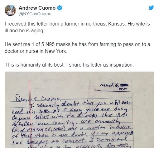 앤드루 쿠오모 뉴욕 주지사 트위터 갈무리