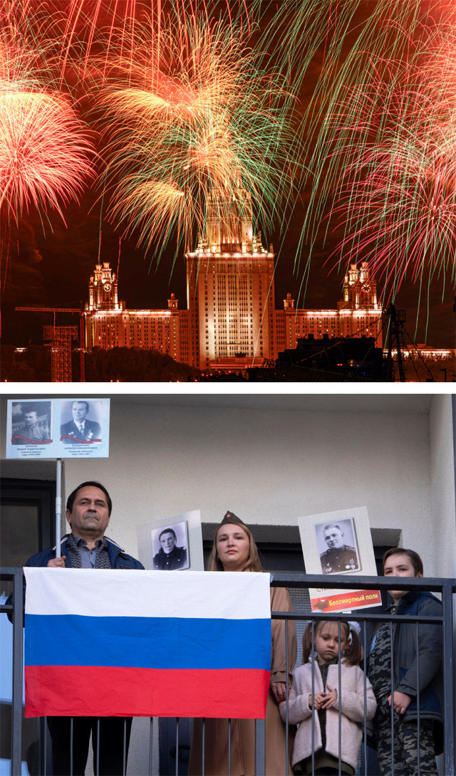 러시아, 2차대전 승전기념… 축하도 집에서