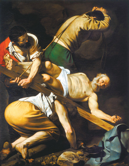 카라바조 ‘십자가에 못 박히는 성 베드로’, 1600∼1601년.