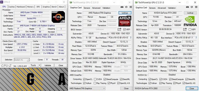 AMD 라이젠 7 4800H와 엔비디아 지포스 RTX2060이 탑재됐다. 출처=IT동아