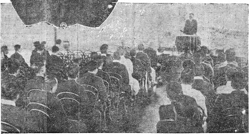 동아일보 창간 10주년 기념일인 1930년 4월 1일 열린 장덕준 추도회.