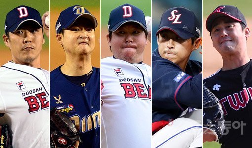 좌완 스페셜리스트는 경기 중후반 좌타자를 잡기 위해 마운드에 오른다. 27개의 아웃카운트 중 단 하나를 잡기 위해서지만, 이들의 성패는 경기 분위기에 큰 영향을 미친다. 두산 권혁, NC 임정호, 두산 이현승, 삼성 임현준, LG 진해수(왼쪽부터)는 KBO리그를 대표하는 왼손 스페셜리스트로 가치를 인정받고 있다. 스포츠동아DB
