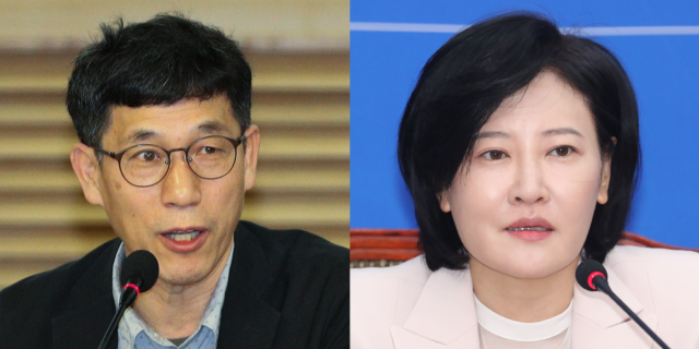 진중권 전 동양대학교 교수(왼쪽)와 이수진 더불어민주당 의원. 사진=뉴스1