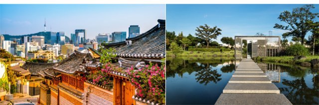 코로나 사태 이후 한국인의 여행 위시리스트에 오른 톱5 도시. 서울(왼쪽), 서귀포. [부킹닷컴 제공]