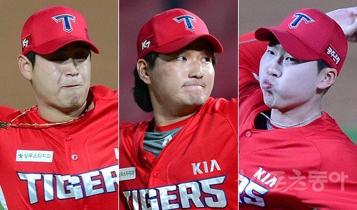 KIA 박준표-전상현-문경찬(왼쪽부터). 스포츠동아DB