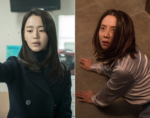 배우 신혜선(왼쪽 사진)과 송지효가 ‘스크린 여풍’을 이끄는 주역으로 올라섰다. 이들은 각각 여성 캐릭터의 묘미를 살린 영화 
‘결백’과 ‘침입자’의 주연으로 나서 관객들의 관심을 끌고 있다. 사진제공｜키다리이엔티·에이스메이커무비웍스