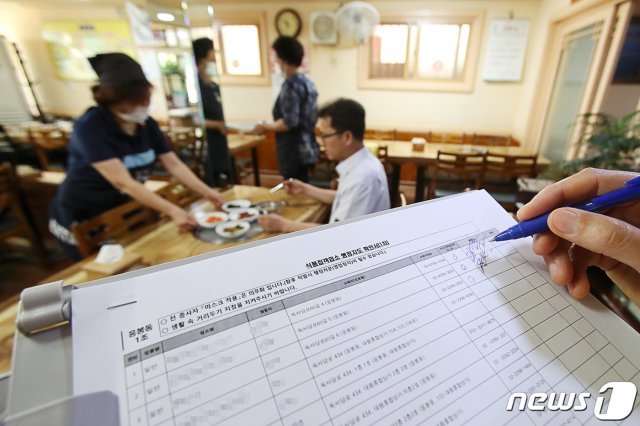 서울 성동구는 오는 7일까지 지역 내 식품접객업소를 대상으로 종업원 마스크 착용여부를 현장 점검한다고 4일 전했다. 코로나19 확산에 전면 대응하기 위해 성동구는 식당, 커피숍 등 모든 식품접객업소에 종사자 마스크 착용을 의무화하는 등 방역수칙 준수를 강조했다. (성동구청 제공) 2020.6.4/뉴스1