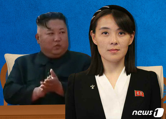 북한의 김정은 국무위원장과 김여정 조선노동당 중앙위원회 제1부부장의 모습. © News1