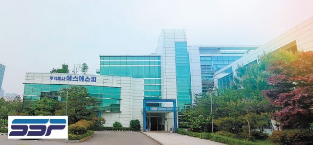 인천 송도국제 신도시 본사(7월 이전예정)와 ㈜에스에스피의 새 CI(왼쪽 하단).