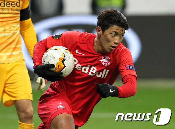 잘츠부르크의 황희찬. © AFP=뉴스1