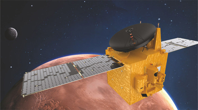 에미리트 화성 탐사 프로젝트(EMM)로 개발 중인 탐사선 ’아말’은 이달 15일 발사될 예정이다. 화성 도착은 내년 2월로 예정돼 있다. EMM 제공