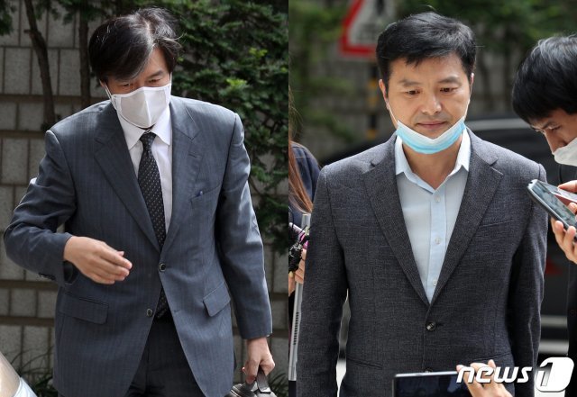 조국 전 법무부 장관(왼쪽)과 김태우 전 검찰수사관. 2020.7.3/뉴스1 © News1