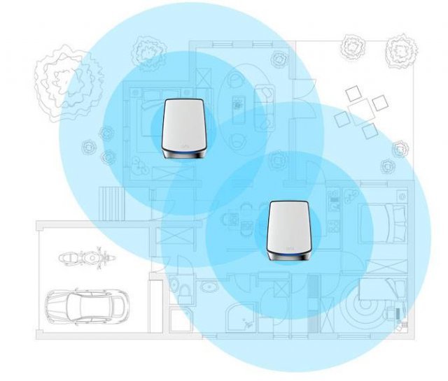 복수의 AP 유닛을 통해 와이파이 커버리지를 넓히는 메시 기술(출처=넷기어)