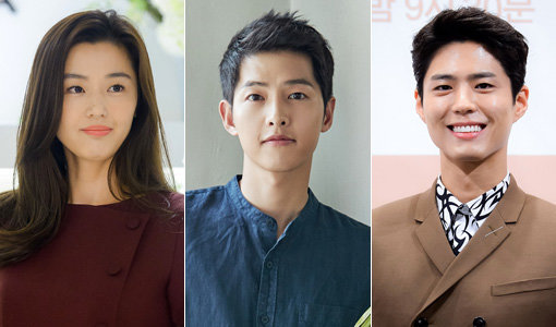 배우 전지현-송중기-박보검(왼쪽부터). 사진제공｜스포츠동아DB·블러썸엔터테인먼트