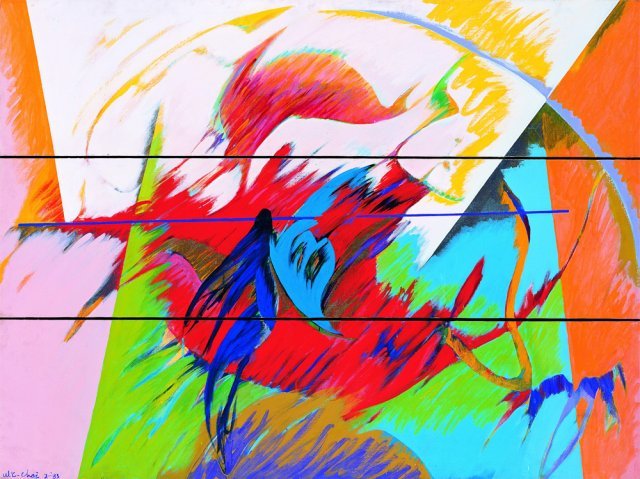 최욱경, 그림자놀이, 1983년, 캔버스에 아크릴릭, 97.5X130cm / 서울대미술관 제공