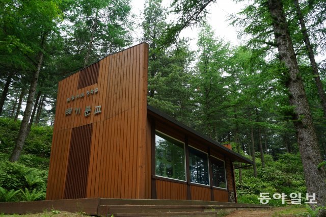 태기산 정상으로 올라가는 길에는 ‘하늘 아래 첫 학교’였던 태기분교의 터가 남아 있다. 1968년 개교해 1976년 문을 닫은 이 학교에는 106명의 학생들이 공부했다.