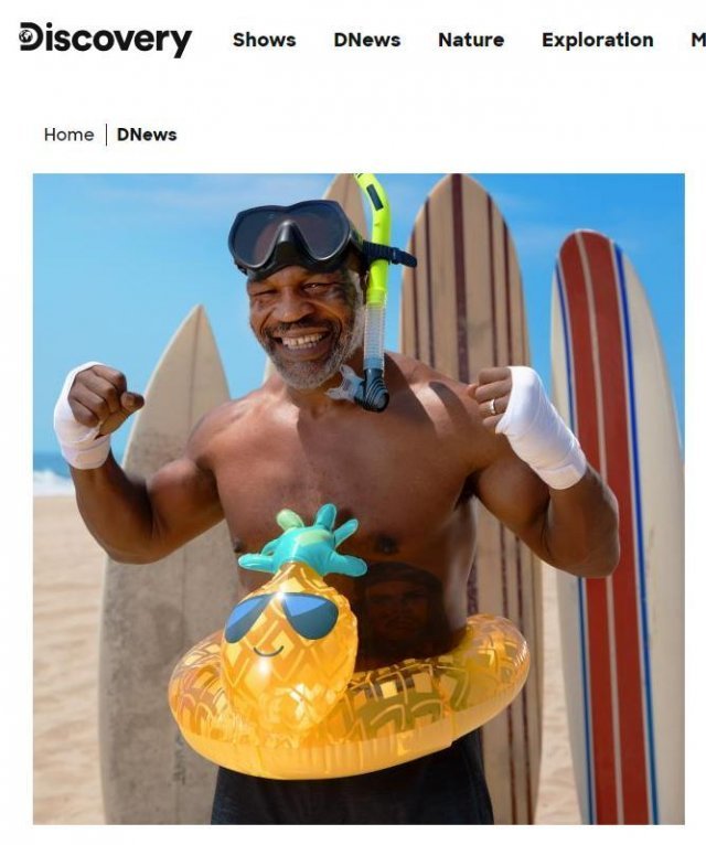 백상아리와 가상 대결을 펼치는 마이크 타이슨(디스커버리 채널 캡처) © 뉴스1