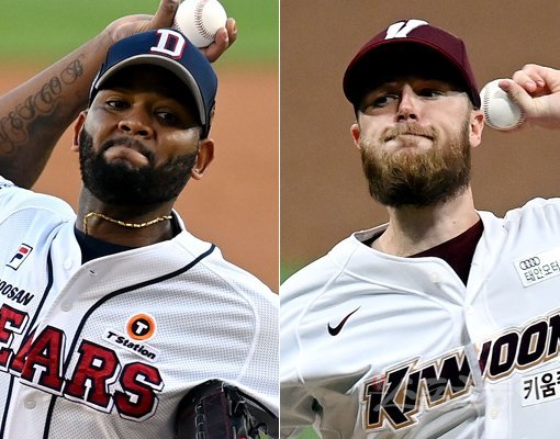 두산 알칸타라(왼쪽)-키움 요키시. 스포츠동아DB