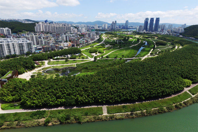 울산 태화강 국가정원 전경. 울산시는 태화강 국가정원을 확대하고 정원 옆 남산에 전망대를 건설하는 등 태화강 국가정원 프로젝트를 최근 발표했다. 울산시 제공