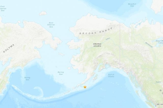 미국 알래스카에서 규모 7.8 지진이 발생했다. <출처=미 지질조사국>