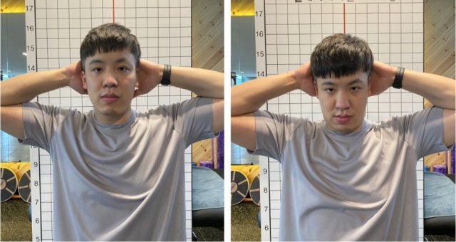 목 근육 강화하기 - 머리 뒤로 밀기