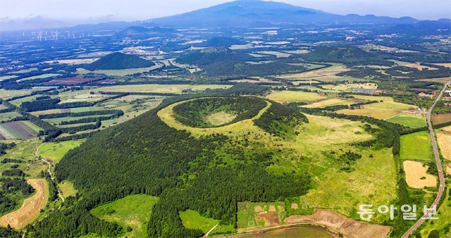 한 유명 연예인이 다녀간 뒤 탐방객 급증으로 훼손이 발생한 제주 서귀포시 표선면 백약이오름. 원형분화구 탐방로 가운데 정상부에 대해 자연휴식년제를 적용해 일반인 출입이 금지됐다. 임재영 기자 jy788@donga.com