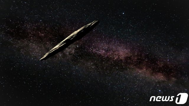 오우무아무아의 상상도(Joy Pollard, The International Gemini Observatory NOIRLab NSF AURA 제공) 2020.08.18 /뉴스1