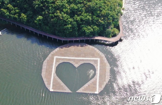 강원 춘천 의암호 인공수초섬.ⓒ News1