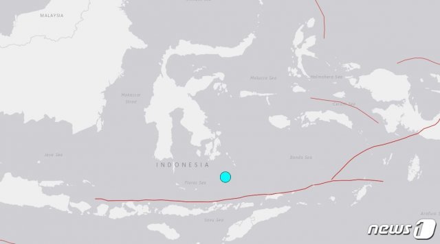 지진 발생 지점 - 미국 지질조사국(USGS) 갈무리