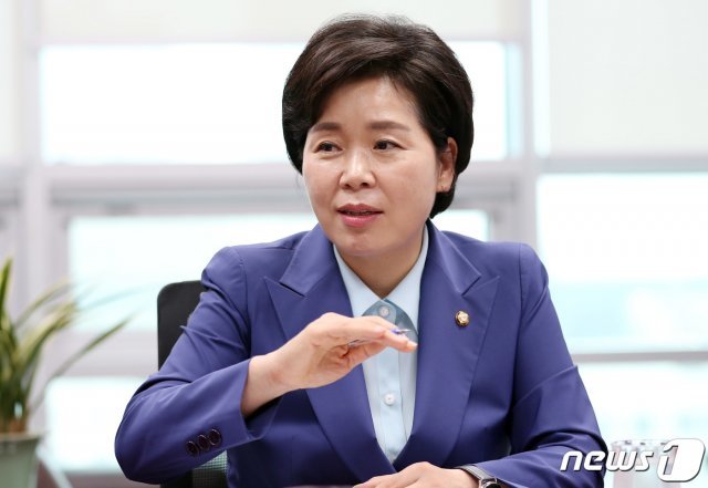 양향자 더불어민주당 의원이 21일 뉴스1과 인터뷰를 하고 있다. 2020.8.21/뉴스1 © News1