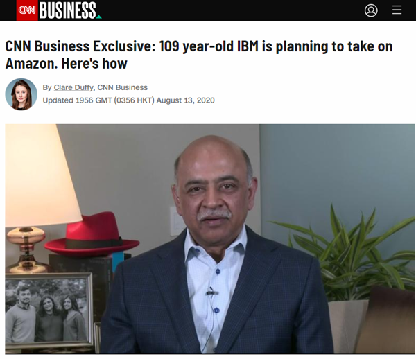 지난 13일 CNN을 통해 보도된 아르빈드 크리슈나 IBM CEO의 메시지(출처=CNN비즈니스)