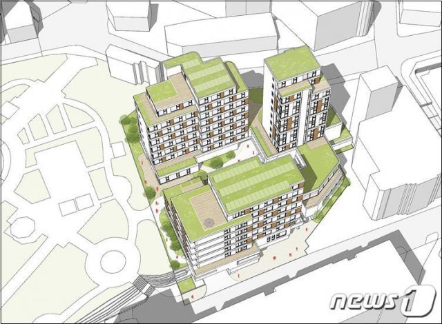 서울 강서구 방화동 옛 방화차고지 자리에 조성되는 청년·신혼부부 주택 조감도. © 뉴스1