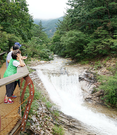 계룡산국립공원의 수통골은 계곡을 따라 탐방로가 이어져 수통폭포까지는 걸어서 20분이면 닿는다.