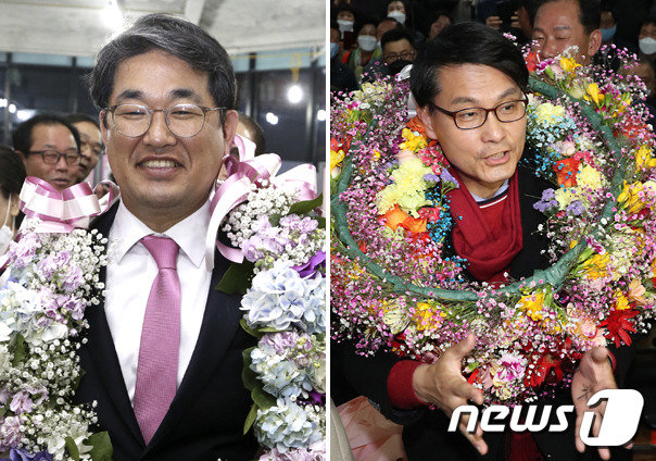 국민의힘 배준영 의원(왼쪽)과 무소속 윤상현 의원.© 뉴스1