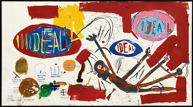 장미셸 바스키아의 사망 1년 전 작품 ‘Victor 25448’(1987년). 모잠비크 출신 재즈 가수 알 볼리의 ‘Little Old Lady’의 레코드판 일련번호를 차용했다. 1980년대 재발매해 폭발적인 인기를 끌었던 이 앨범을 바스키아도 소장했다. ⓒEstate of Jean-Michel Basquiat. Licensed by Artestar, New York 프로필 사진: ⓒDmitri Kasterine. All Rights Reserved. Artwork ⓒEstate of Jean-Michel Basquiat. Licensed by Artestar, New York