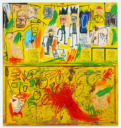 Untitled (Yellow Tar and Feathers), 1982, 245.1×229.2c
ⓒEstate of Jean-Michel Basquiat. Licensed by Artestar, New York