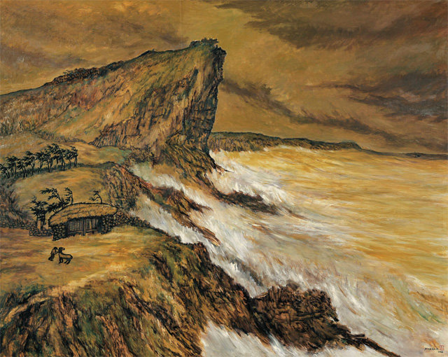 변시지, ‘태풍’, 1982년, 캔버스에 유채, 182×228cm. 가나아트센터 제공