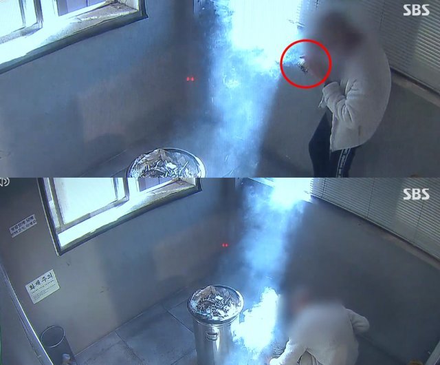 유튜브 촬영을 위해 20대 남성 A 씨가 담배100여개비를 피우고 있다. 사진=SBS 뉴스8 방송화면 캡처
