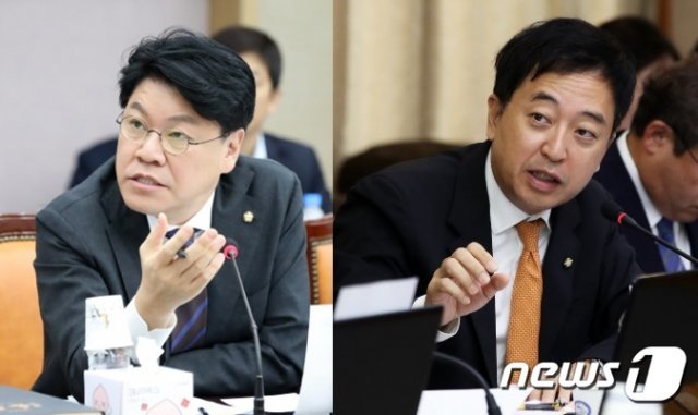 장제원 국민의힘 의원과 금태섭 전 더불어민주당 의원(오른쪽) © 뉴스1