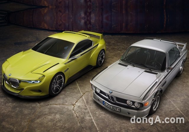 강원규 디자이너가 외장 디자인을 주도한 BMW 3.0 CSL 오마주 콘셉트(왼쪽).