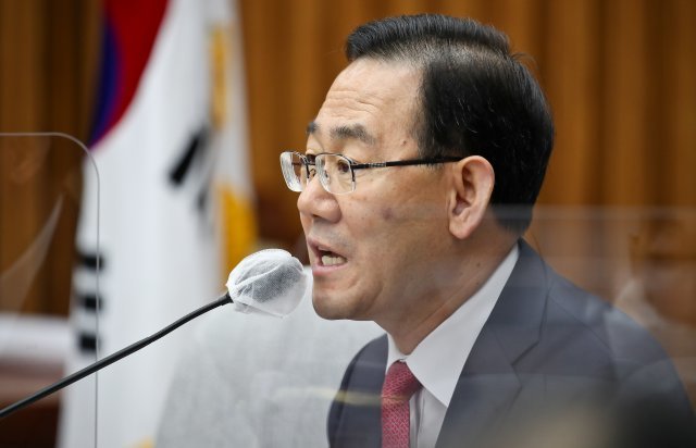 주호영 국민의힘 원내대표가 3일 오전 서울 여의도 국회에서 열린 원내대책회의에서 모두발언을 하고 있다. 사진=뉴스1